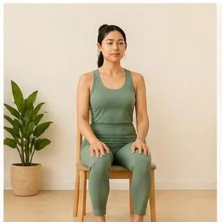 Seated Mountain Pose chair yoga demonstration