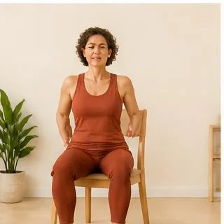 Shoulder Rolls chair yoga demonstration